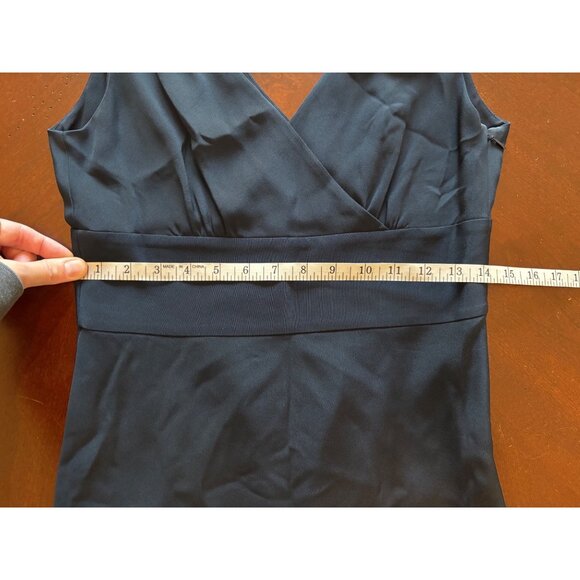 J.Crew Sophia Silk Chiffon Sleeveless V-Neck Midi Dress Navy Blue Women’s 6 - Picture 11 of 14